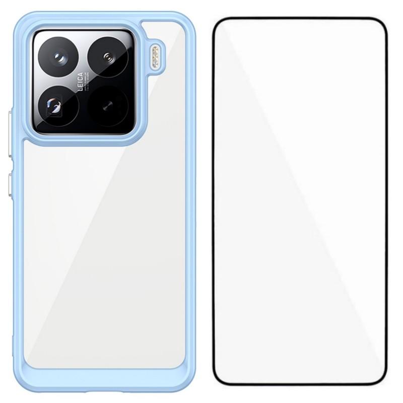 For Xiaomi 15 Pro Phone Case WANLONFENG XC Series TPU Acrylic Cover with Tempered Glass (Big Lens Hole)