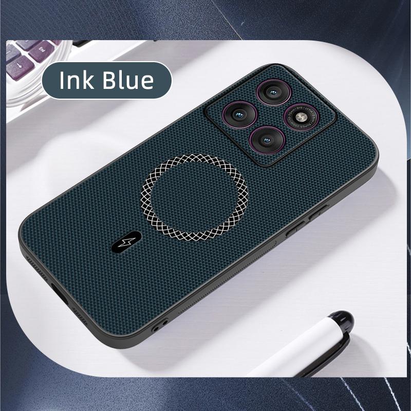 3D Leather Texture Wireless Charging ShockProof Magnetic Case For Motorola Edge 60 Pro Edge60Pro 5G Phone Cover