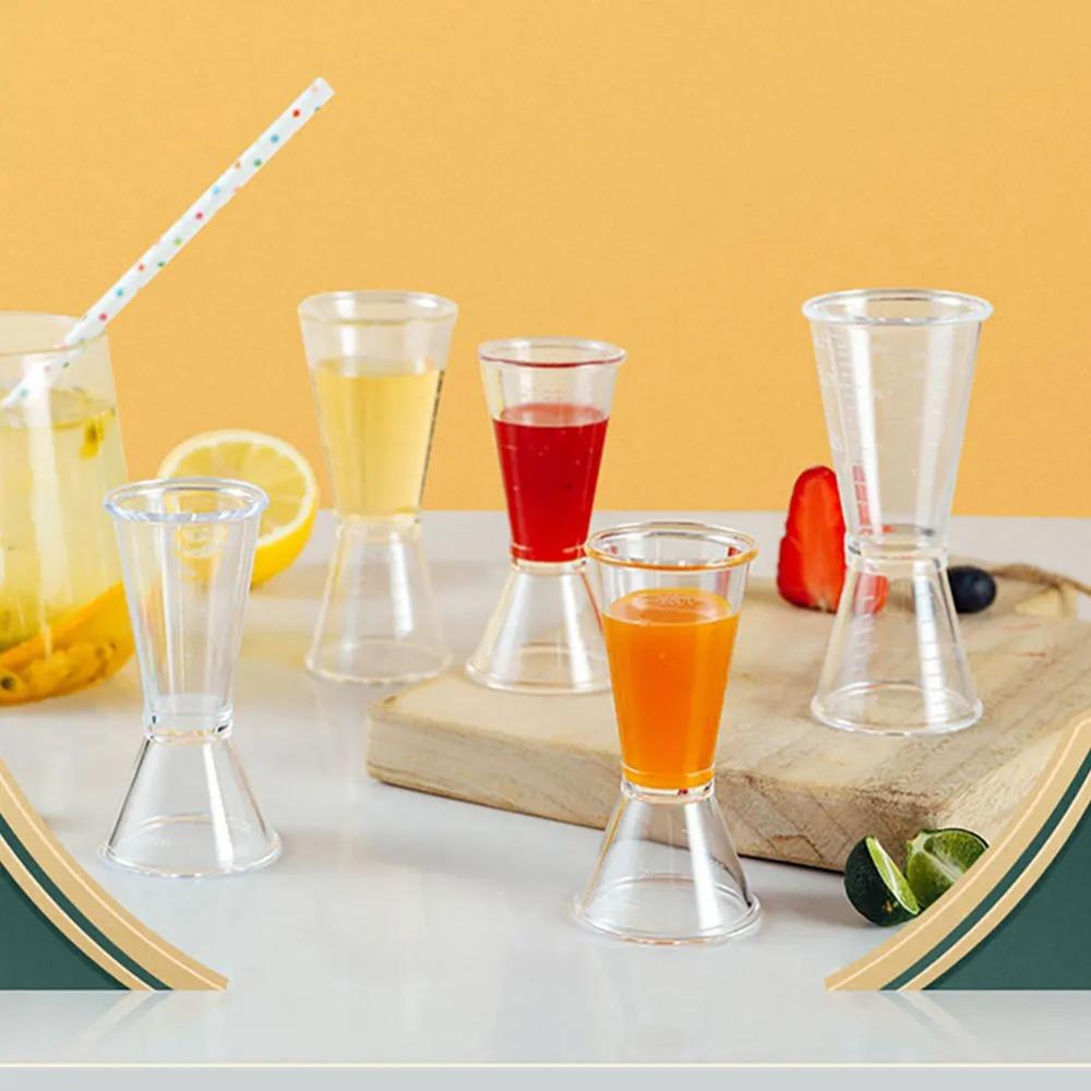 Transparent Resin Cocktail Measure Cup with Scale Cocktail Jigger Milk Tea Shop