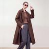 100% Wool Women Coat Autumn Wool Long Coat Handmade Pea Coat Winter Warm Wool Long Jacket Overcoat
