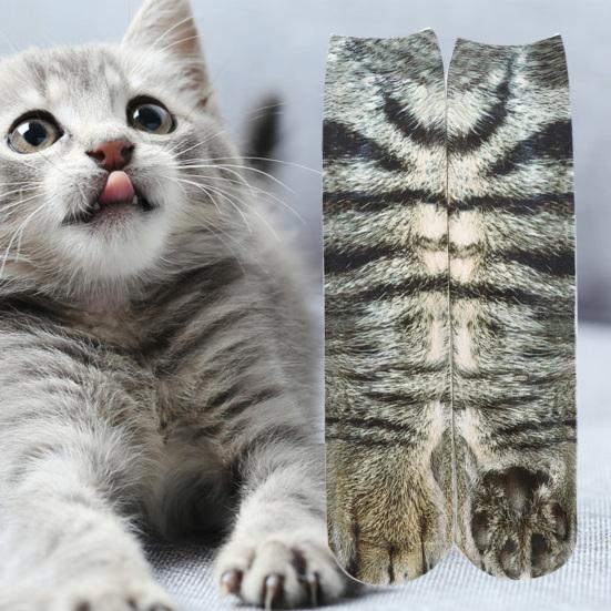 40cm Adult Unisex Warm Double-Side 3D Print Animal Foot Hoof Paw Simulation Sock