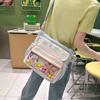 Large Capacity Shoulder Bag Student Book Bag Color Block Crossbody Bag
