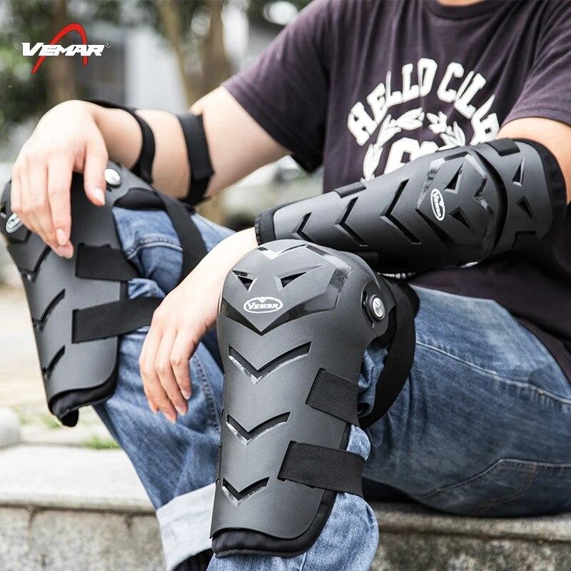 4Pcs New VEMAR Riding Knee Brace Elbow Pads Moto Motocross
