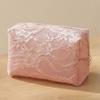 Lace Mesh Printed Makeup Bag Large Capacity Portable Multifunctional Toiletry Bag Cute Travel Storage Bag Cosmetic Accessories