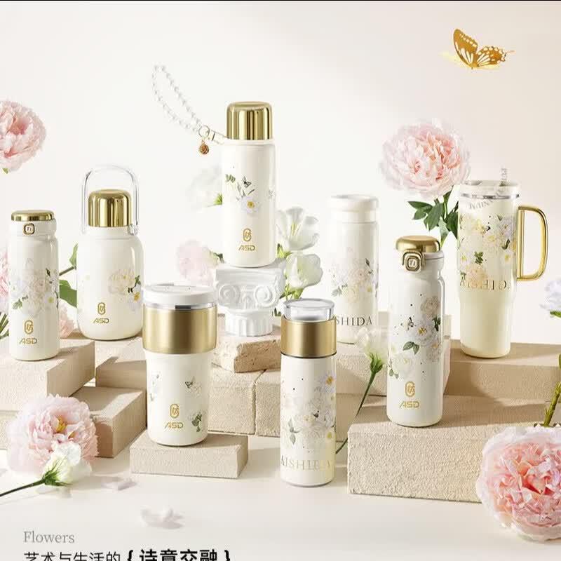 ASD Floral Whisper Pure Titanium Tea & Coffee Separation Cup