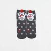 Women's Mid-Calf Cartoon Striped Socks with 3D Ears - Christmas Style