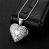 Romantic Love Heart Locket Pendant Silver Color Stainless Steel Openable Picture Memorial Necklace for Women Men Vintage Jewelry