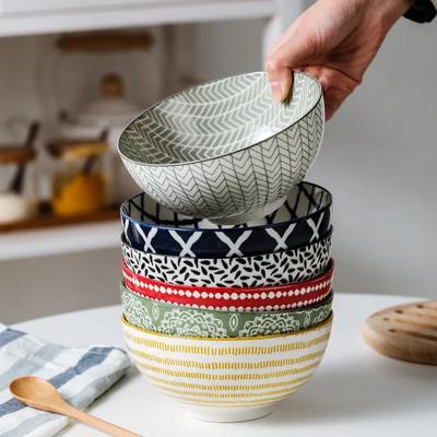 6-calowa japońska ceramiczna miska podszkliwna zastawa stołowa kreatywna miska do ryżu jedzenie gospodarstwo domowe duża miska makaron