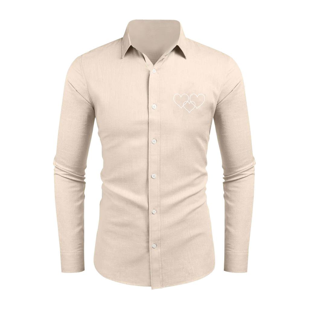 Lässiges, locker sitzendes Langarmhemd für Herren, modisches Revershemd