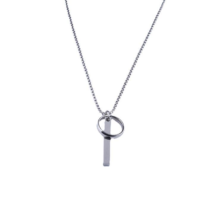 Titanium Steel Pendant Necklace - Unisex Chain for Couples, Students, and Accessories