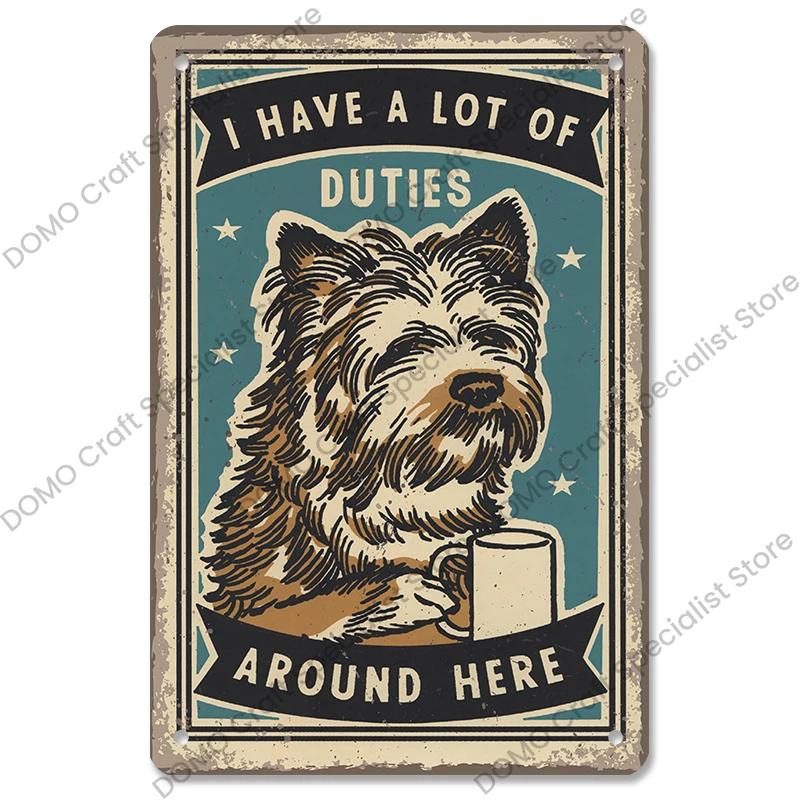 Pet Dog Dachshund Plaques Vintage Metal Plate Drink Coffee Wine Read Book Metal Tin Signs Wall Decor for Bar Pet Shop House