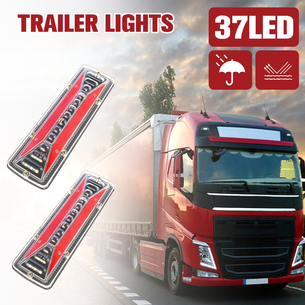 2Pcs LED Tail Lights 12V Indicator Stop Light Trailer Caravan Van Truck Lamp Waterproof Side Truck Reversing Marker Lights