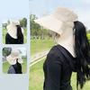 New Large Bucket Sun Protection Hat for Men Women Girls Fishing Purple Wide Brim Cap with Neck Cover Outdoors UV Protection