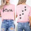 Cat Heart Women Print Tshirt Girl Short Sleeve Crew Neck TShirts Casual Top for Summer  Spring Cat Lover Womens Clothing