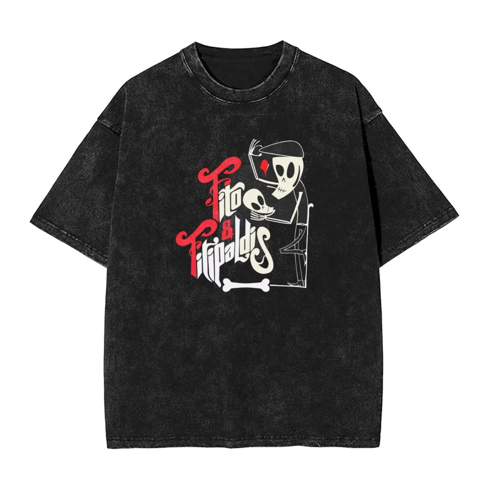 Oversized Washed TShirts Fitos Fitipaldis Band Loose TShirts Popular Tee Shirt for Men Women Summer YK Retro Printed Clothes