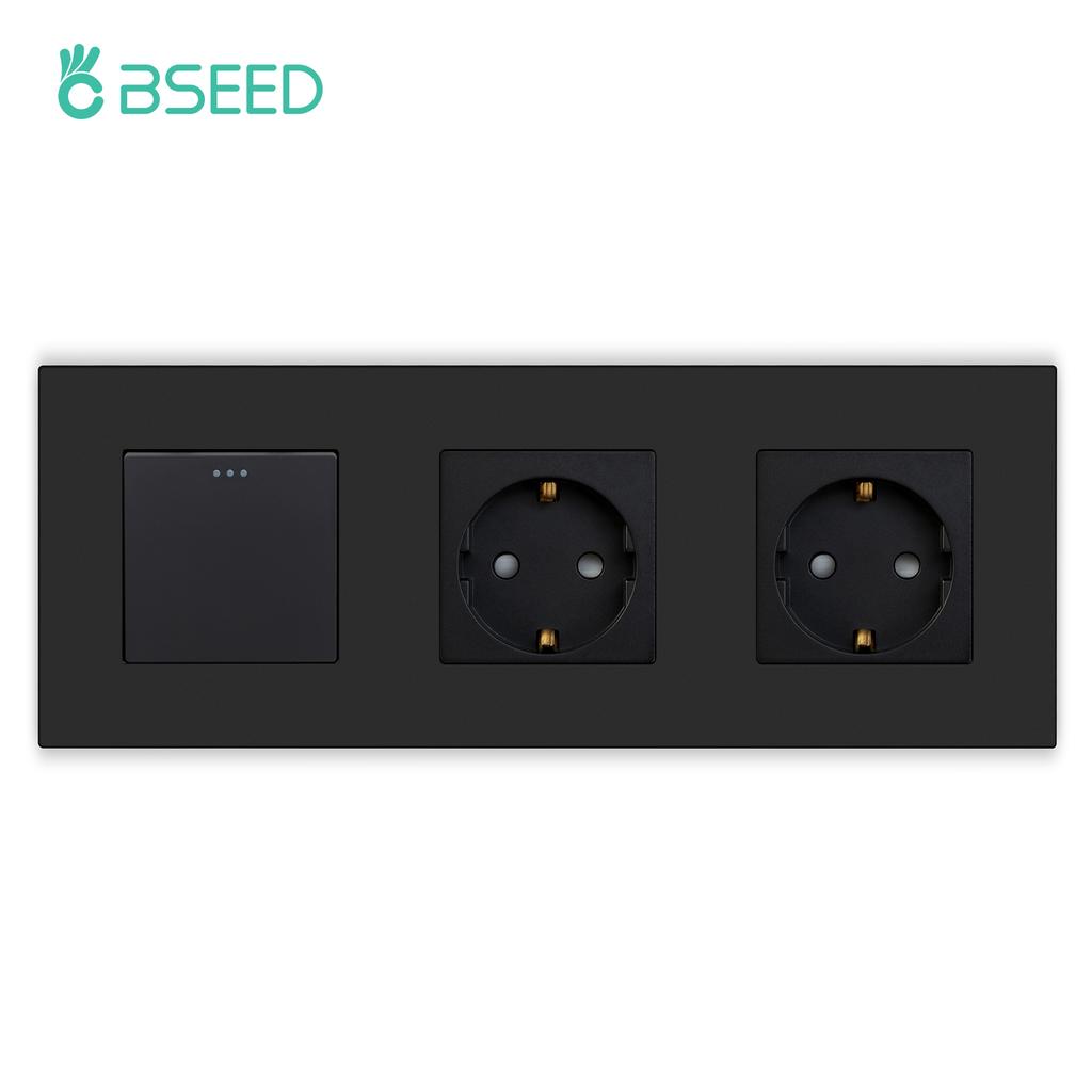 BSEED Einzelne EU-Wandsteckdose Doppel-USB-Steckdosen Typ C Dreifache Steckdosen Vier Steckdosen USB-C-Anschluss 2,1A Kunststoffrahmen