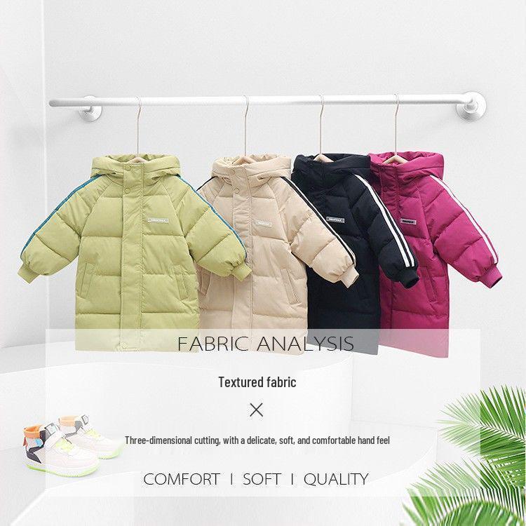 Unisex Winterjacke in mittlerer Länge für Kleinkinder & Kinder - Verdickte Baumwolle, Kniebedeckende Wärme