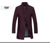 Middle-Aged Men's Korean Style Slim-Fit Woolen Overcoat for Autumn and Winter
