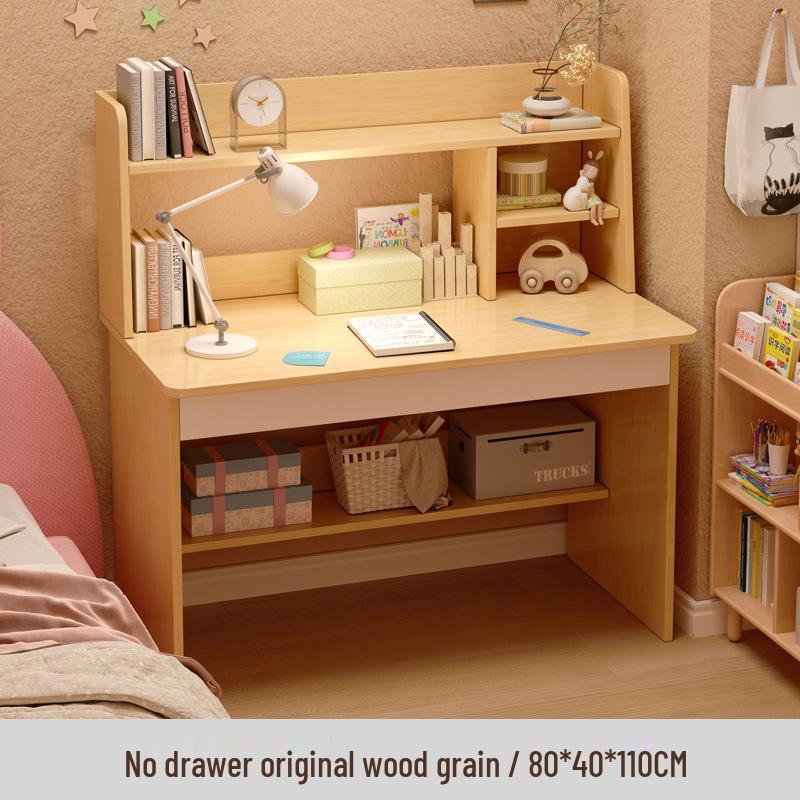 Primary School Students’ Desk & Chair Set with Integrated Bookshelf – Simple Study & Writing Computer Desk