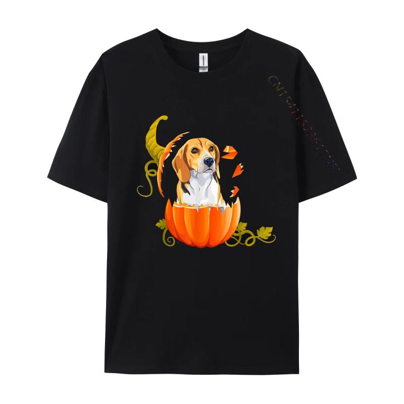 Beagle Pumpkin Halloween Ghost Tshirt Men T Shirts Birthday Gift Tops Cotton TShirt Happy Halloween Tshirt