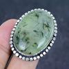 Moss Prehnite Gemstone 925 Sterling Silver Jewelry Ring Size 6
