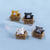 4Pieces Funny Basket Cats Miniature Figurine Plastic Decorative Ornaments Living Space Accent Gift for Kitten Lover