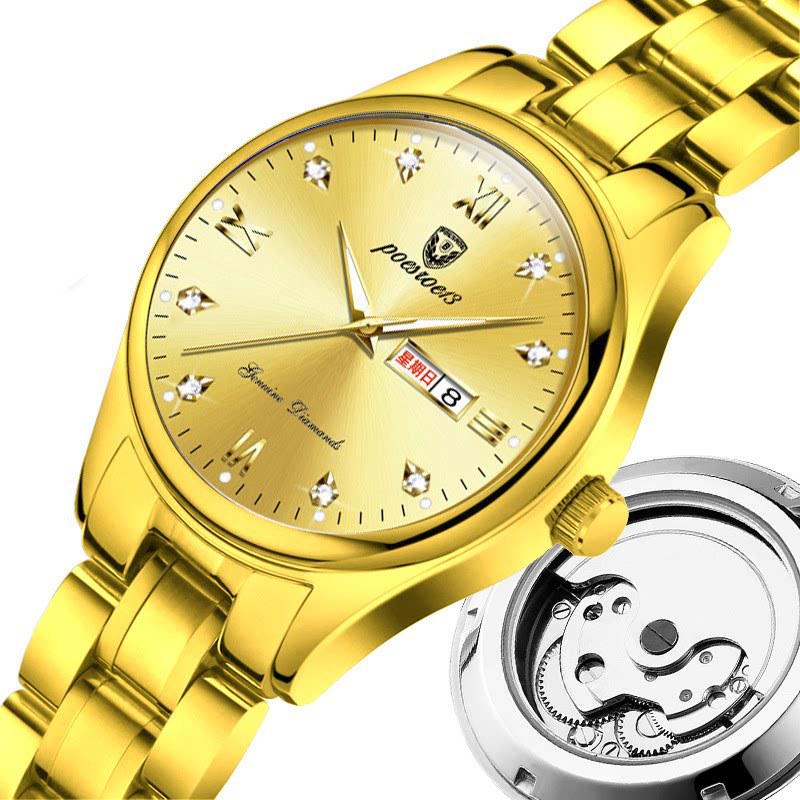 Relógio Automático Skeleton Importado Suíço - Feminino & Masculino Luminoso à Prova d'Água