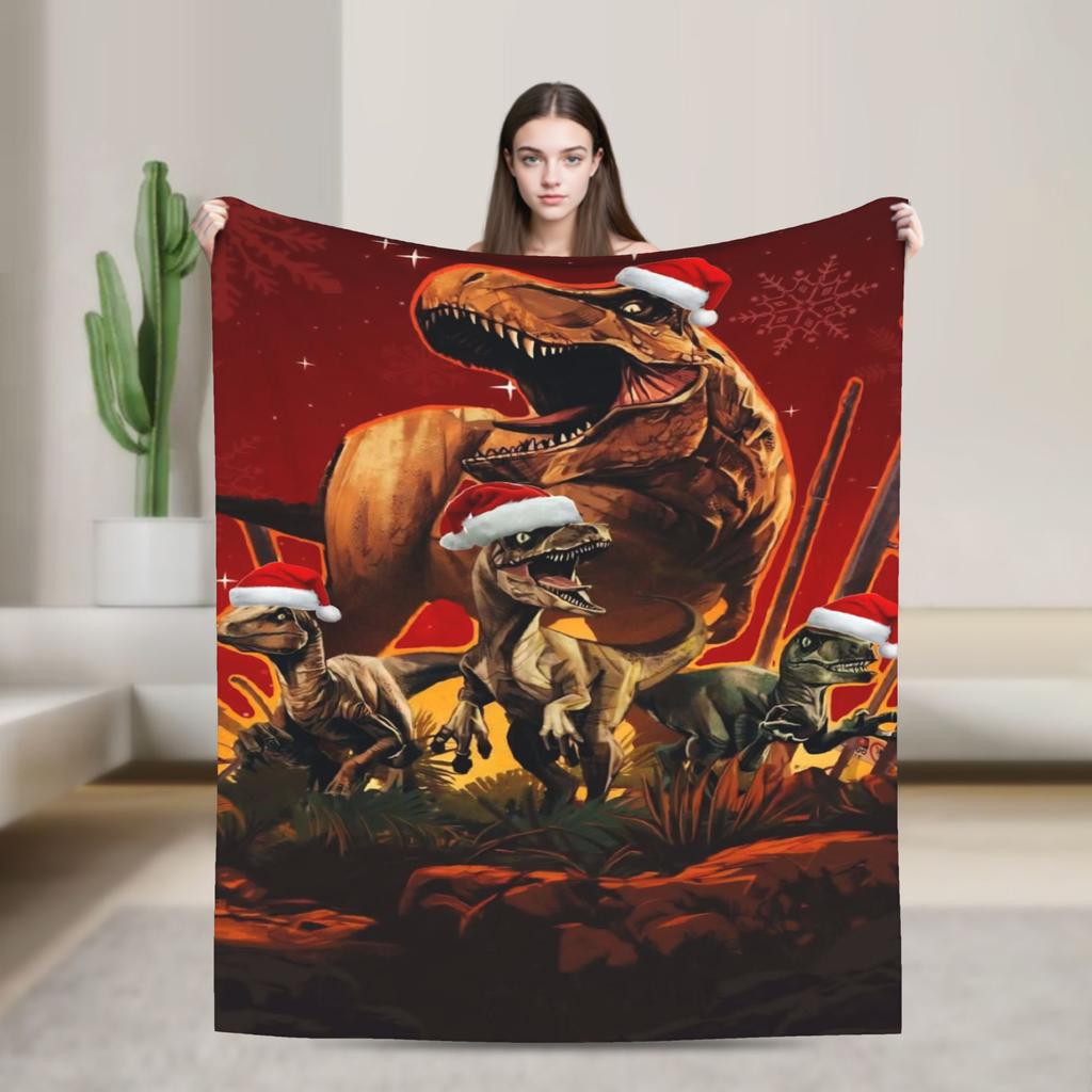 Dinosaur World Blanket Quality Super Warm Jurassics Park Throw Blanket Winter Girls Boys Living Room Fashion Bedspread