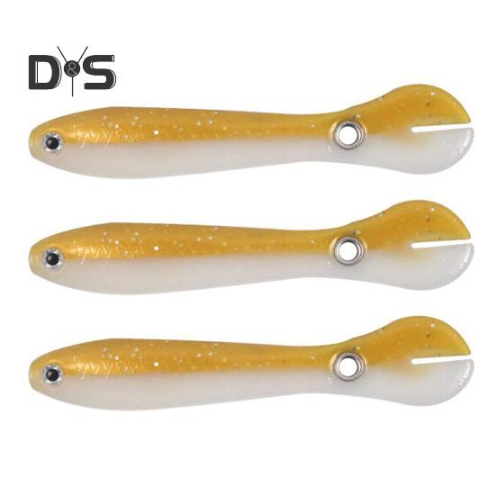 1/3/5Pcs 6.7CM/2G Soft Loach Lure PVC Bionic Loach with Hole Artificial Fishing Bait Saltwater Freshwater Bass Walleye Trout Snakehead Fishing