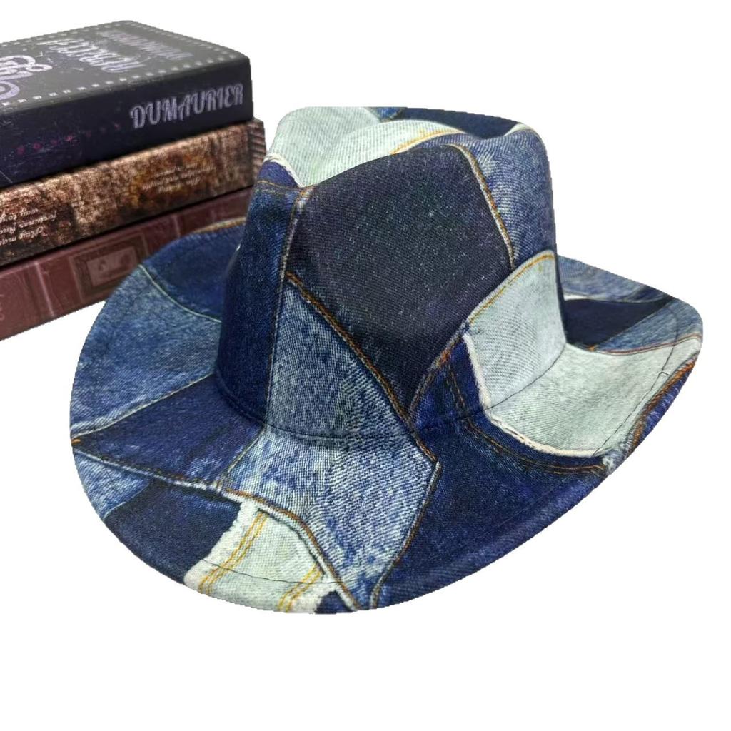 Mountaineering Top Hat Western Cowboy Hat Vintage Retro Color Matching Heart Top Jazz Hat
