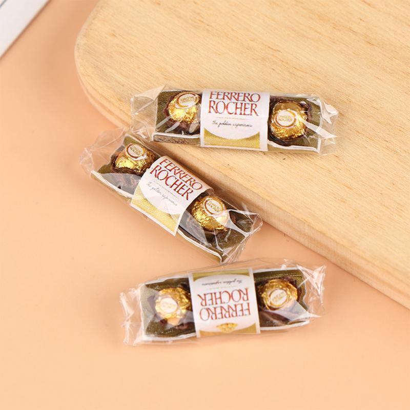 1Pcs Dollhouse Simulation Mini Chocolate Dollhouse Food Decoration Toy Dolls House Accessories Pretend Play Toys