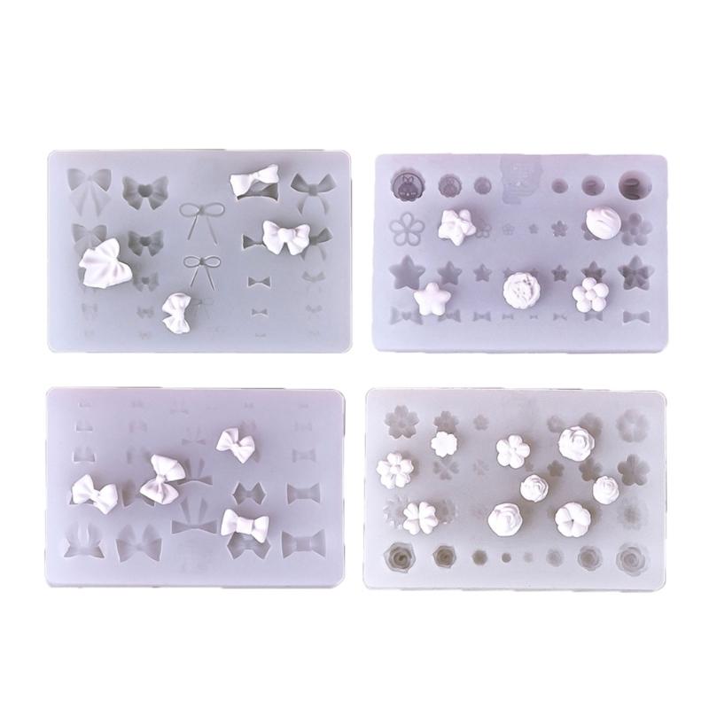 Sweet Bowknot Nail Art Mould Silicone Dropper Mold Nail Decoration Mold Silicone Manicures Molds for DIY Nail Art Decors