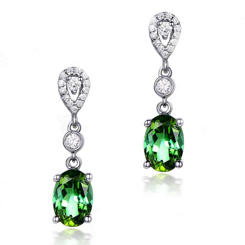 

Винтажные серьги-подвески с изумрудными кристаллами и серьги-пусеты с цирконами, темпераментный дизайн с зелеными драгоценными камнями и четырьмя зубцами