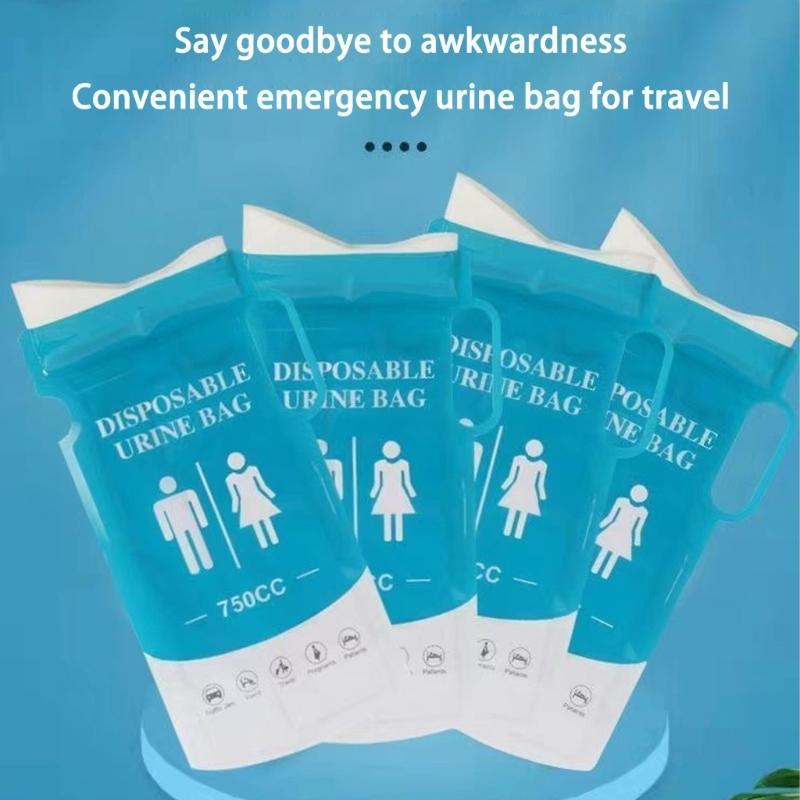 Compact Outdoor Urine Bag Disposable Travel Mobile Toilet Urine Bag Travel Vomiting Bag 750ml