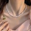 Korean Pearl Necklace: High-End Silver Clavicle Chain with Niche Design, Perfect for Light Luxury and Sweater Pendants.