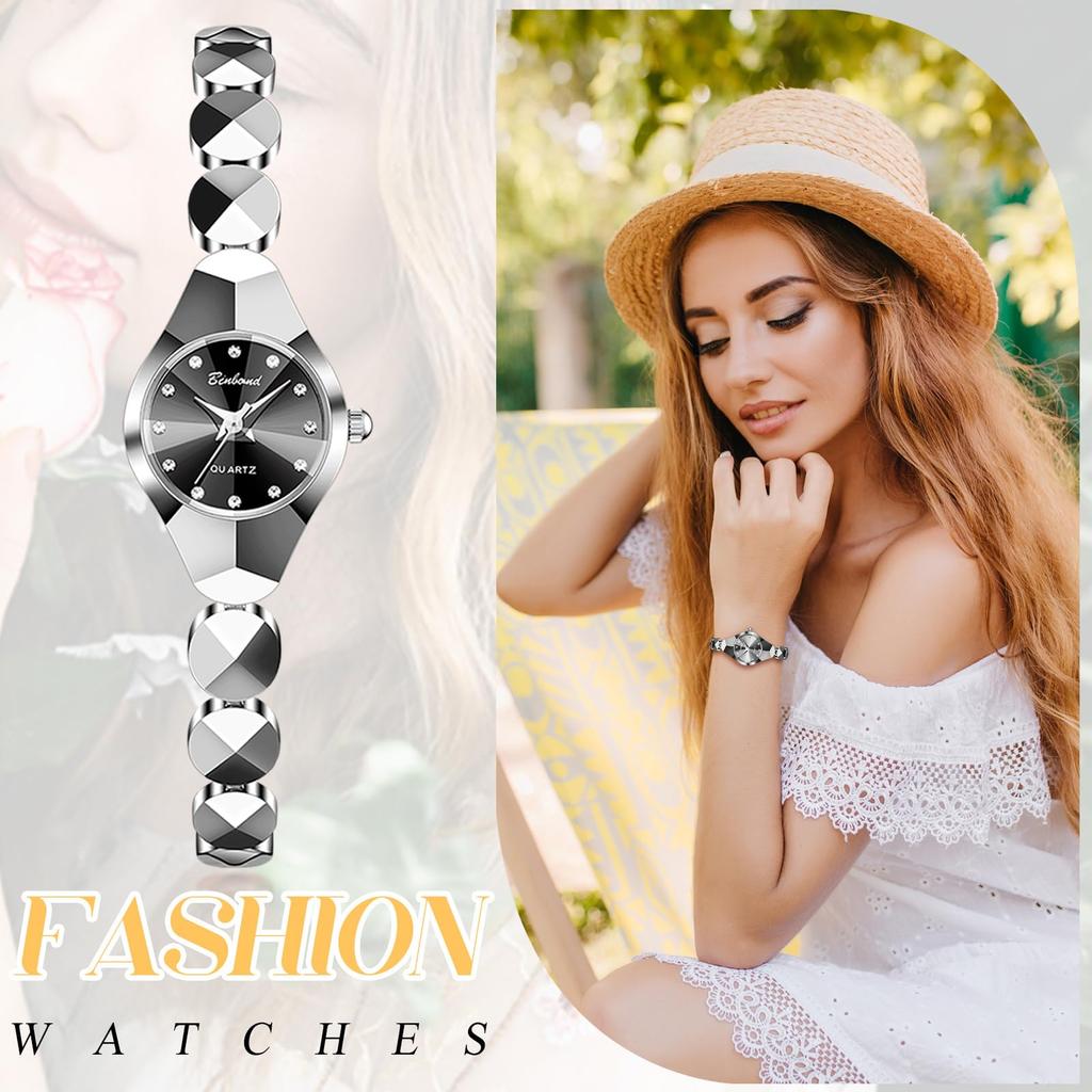 Cute and Popular Adjustable Stainless Quartz Stylish Fashion Watch Perfect for and Gifts for Girlfriends Women's Watch, Waterproof Length, Steel,