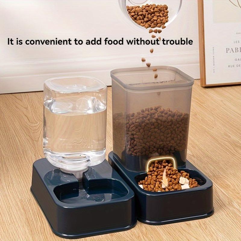 Automatic Cat and Dog Feeder with Drinker - Pet Food Bowl and Drinker Set,Smart Portion Control for Cat and Dog,Without Battery