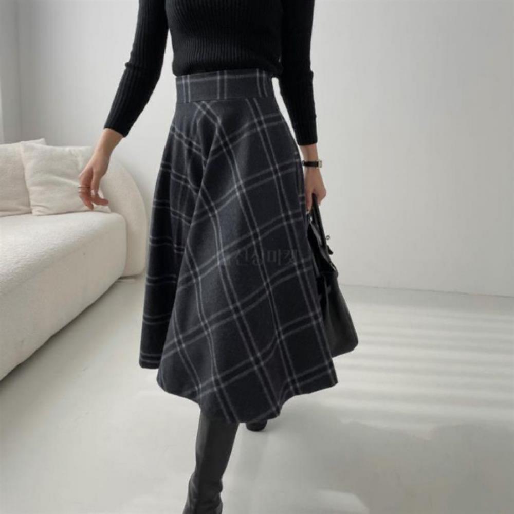 New ArrivalS Open Run Women S Check Flare Long Skirt