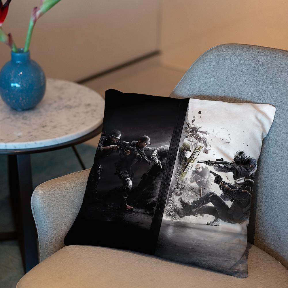 Tom C-Clancys R-Rainbow Six Siege Game Cushion Cover 2-in-1 Reversible Plush Pillow Cover | Car/Sofa/Bed | Perfect Gift