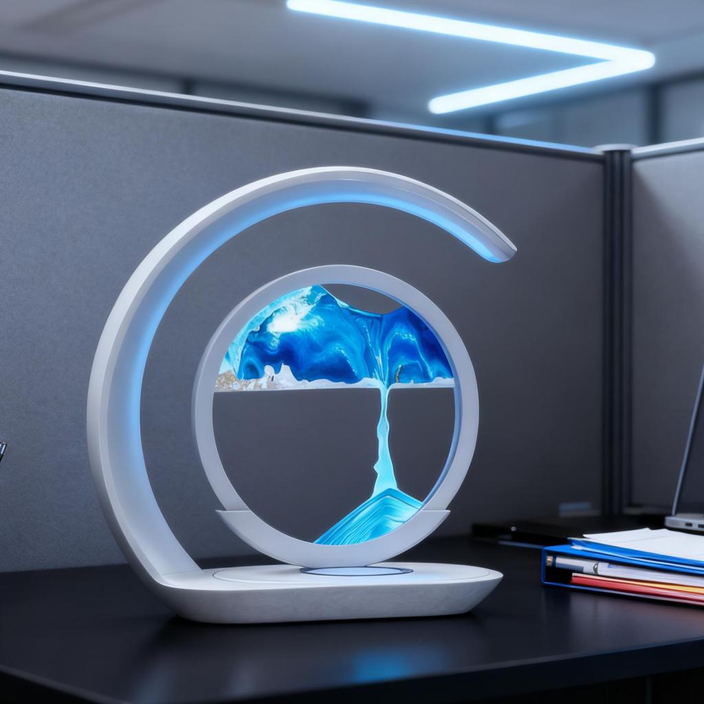 Wireless Charging Dynamic Sandscape Lamp Decor Magnetic Charger For Office Bedroom Table Night Bathroom Home Sensory Meditation