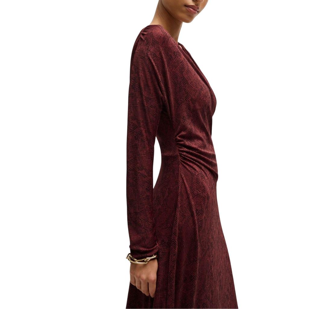 BOSS Womens/Ladies Ettita All-Over Print Wrap Front Casual Dress