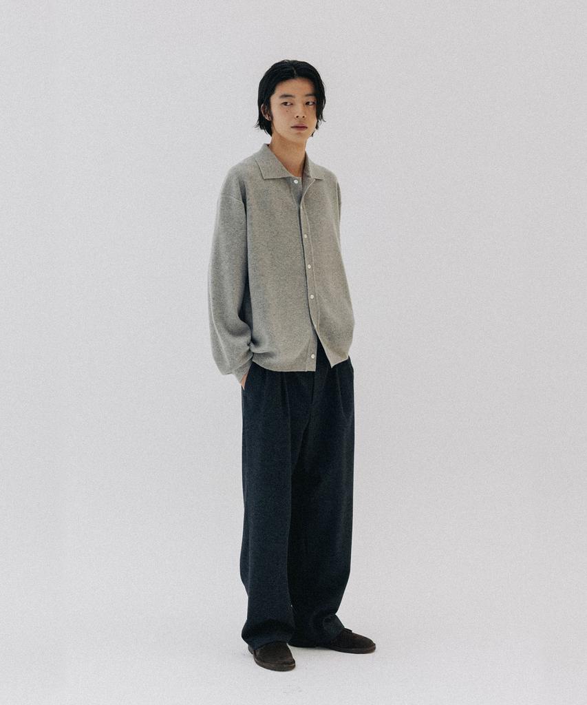 BLANKROOM Collared Cardigan_Melange Gray
