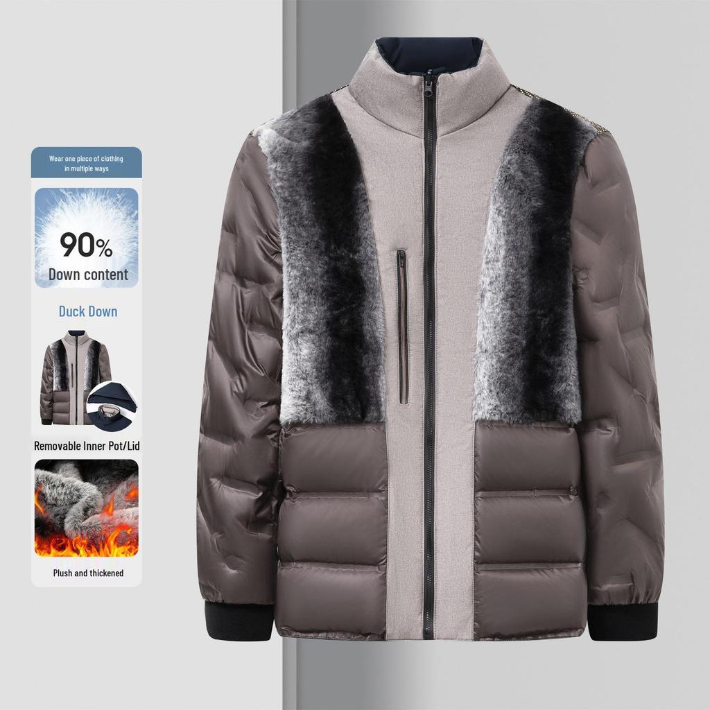 Jiaxing 2025 Men's Versatile Down Jacket: Winter Collection, Detachable Hood, Long Sleeve, Casual Warmth