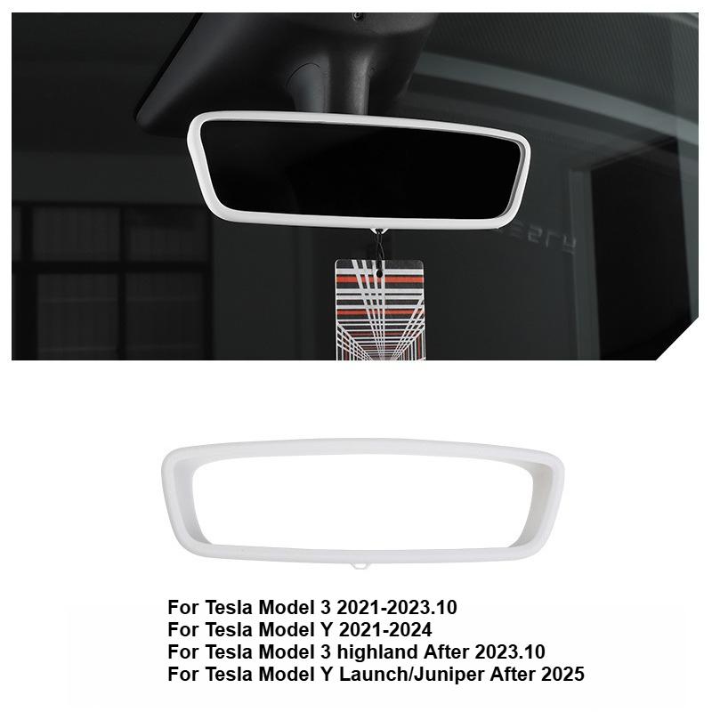 Indoor Rearview Mirror Frame for Tesla Model 3/Model Y Juniper Screen Display Protector Frame GPS Navigation Case Accessories