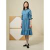 Binpolleidiseu [Reedition] Hedge Denim Volume Sleeve Dress Blue (Bf5271S01P)