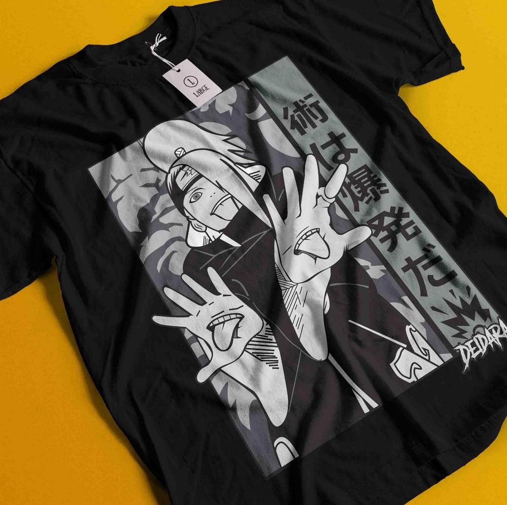 

Deidara Tshirt Itachi T-Shirt Naruto Shirt Madara Kakashi Sasori Anime Akatsuki L