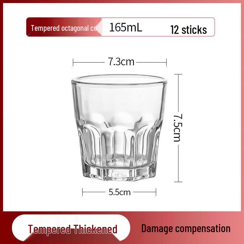 Qiwei Tempered Octagonal Drinking Glass