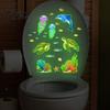 Bathroom Wall Art Ocean Themed Glow In The Dark Toilet Seat Stickers, Waterproof PVC Marine Life Decals for Night Light Accessories Decor, Dolphins