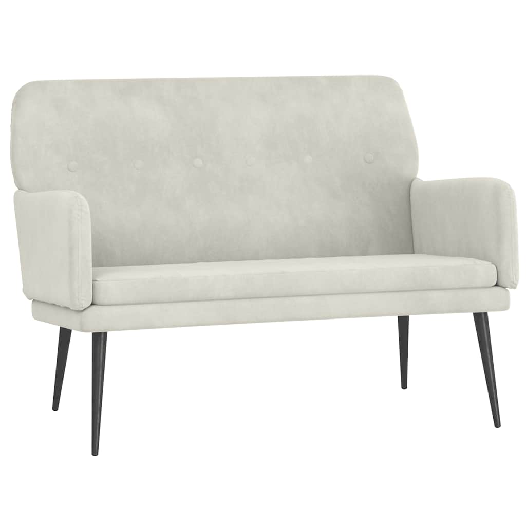 Cream Velvet Bench 108 x 79 x 79 cm