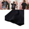 Damen Mädchen Lustiges Kurzarm Mond Katze Print Punk Gothic Lässiges Oberteil Bluse
